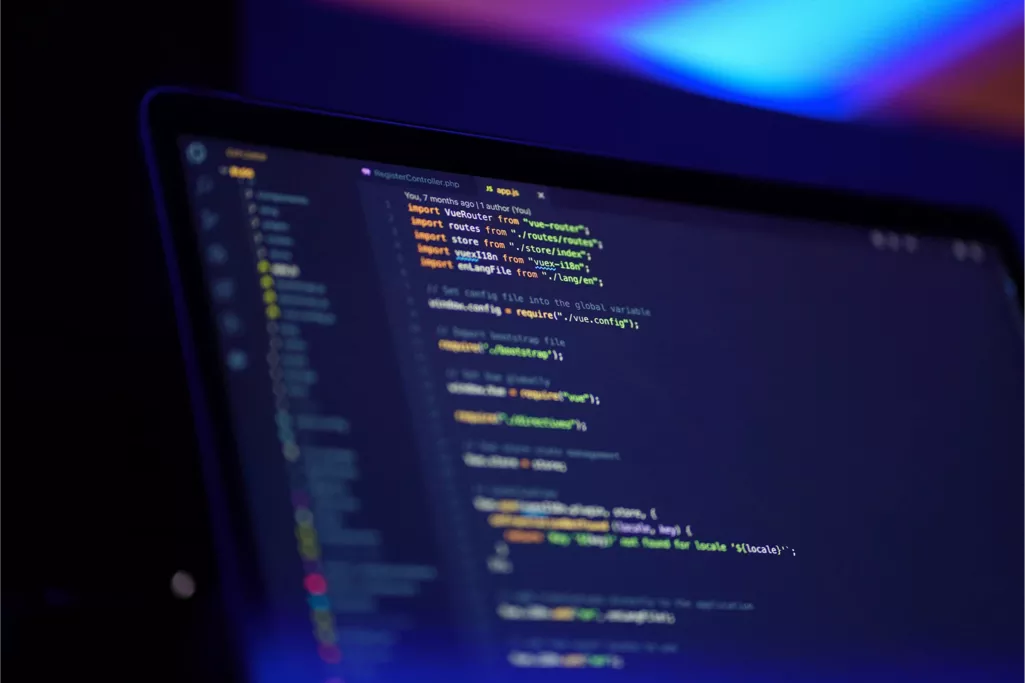 Code on a laptop screen